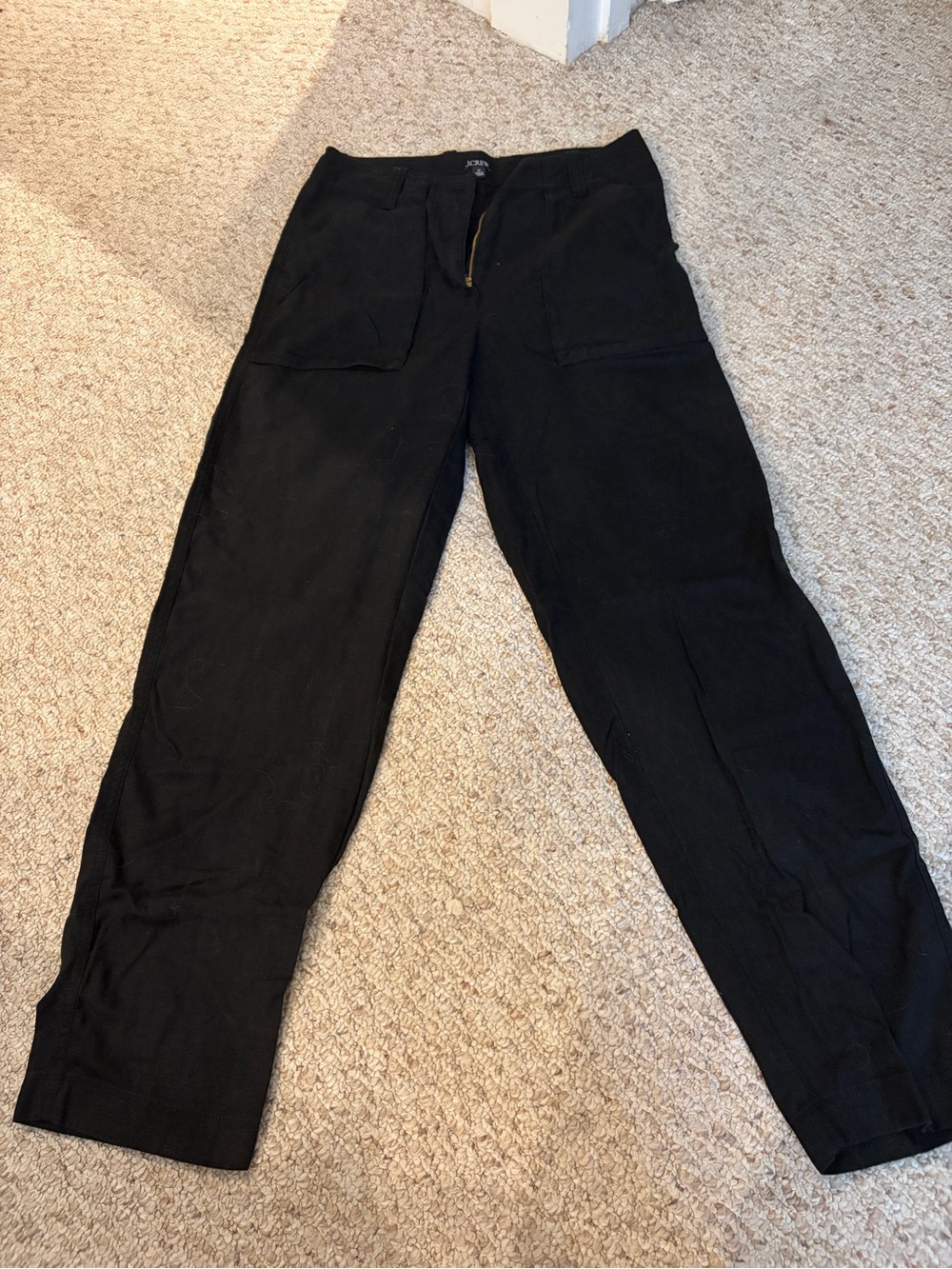 J. Crew Black Cargo Pants with Front Patch Pockets